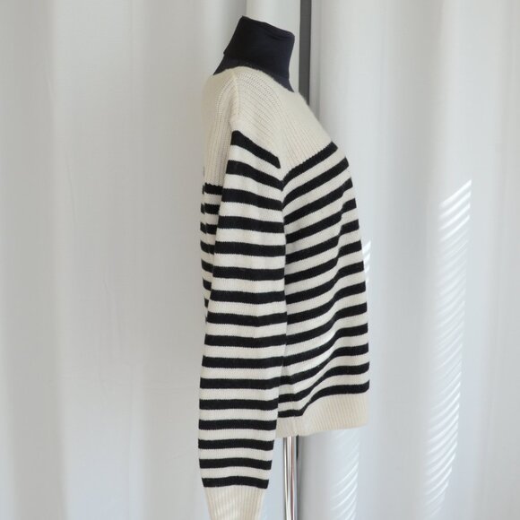 Set Breton Stripe Cashmere Blend Sweater Sz 10 - Picture 3 of 7